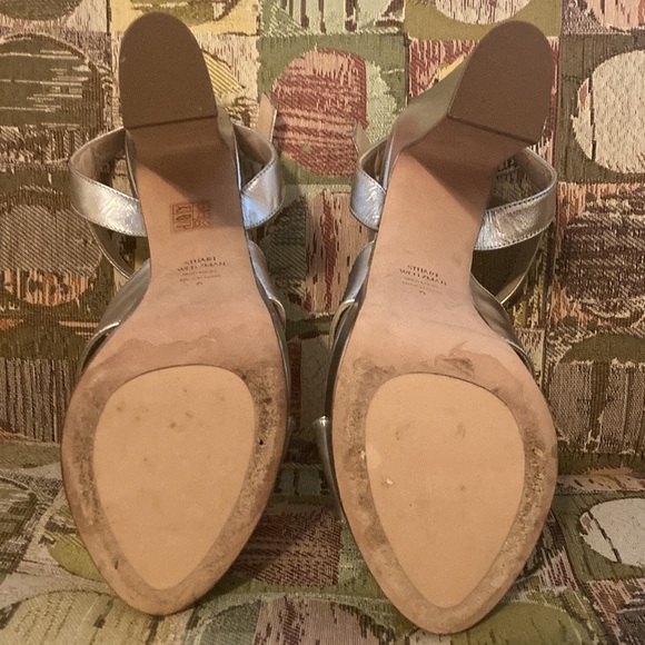 Stuart Weitzmann silver, strappy platforms size 9 - Picture 10 of 16